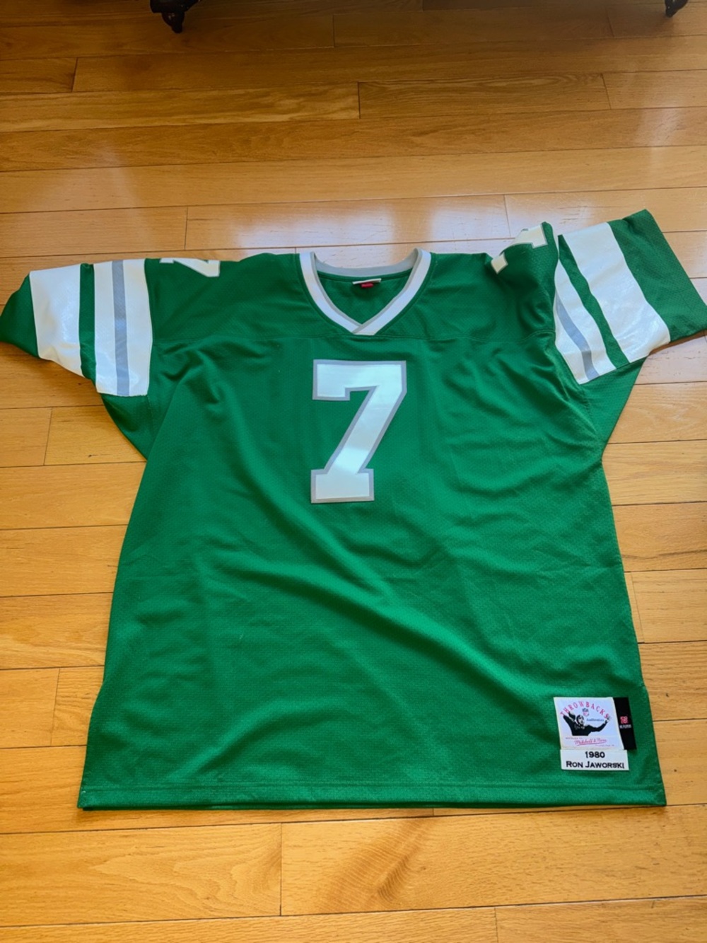 Nostalgia Green & White Number 7 Football Jersey